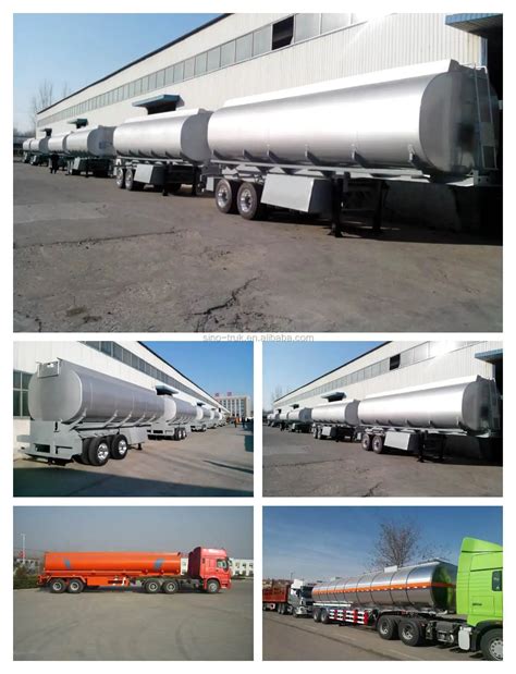 Fuel Tanker Semi Trailer Dimensions 20-55m3 Volume For Beverages ...