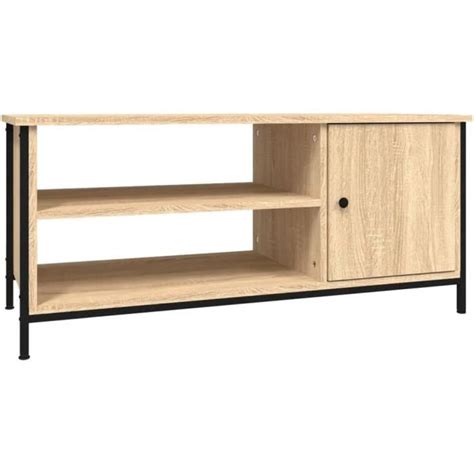 Meuble Tv Chêne Sonoma 100X40X45 Cm Bois D Ingénierie H958 Cdiscount