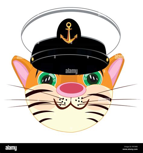 Animal tiger in service cap of the captain Stock Vector Image & Art - Alamy