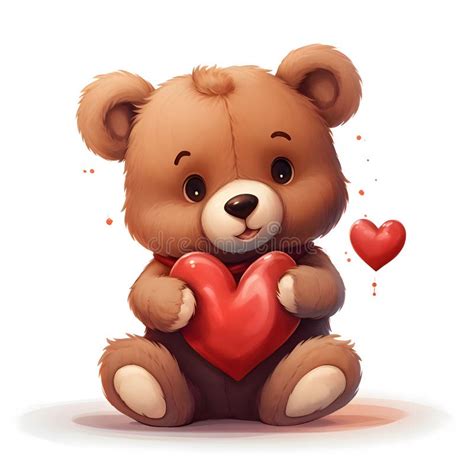 Teddy Bear Hugging Heart Stock Illustrations Teddy Bear Hugging