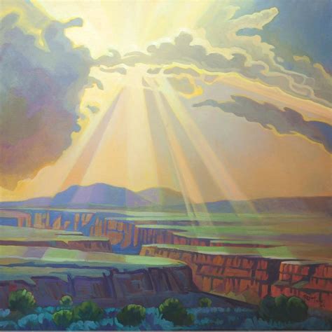 Taos Gorge God Rays Painting by Art West - Pixels