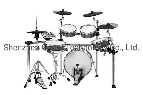 Custom Grand Electronic Drum Kit With Hi Hat Stand And Midi Output