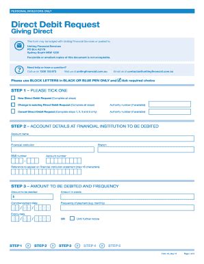 Printable Direct Debit Request Forms And Templates Fillable