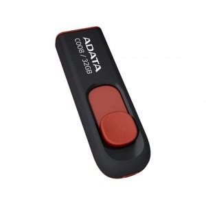 Adata C008 32GB USB 2 0 Retractable Capless Flash Drive Black Red