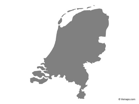 Grey Map Of Netherlands Map Vector Map Netherlands