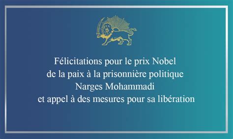 Félicitations Pour Le Prix Nobel De La Paix à La