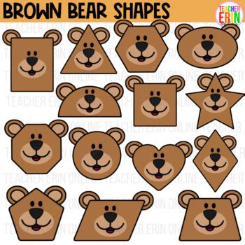 Brown Bear Shapes Clipart by Erin Colleen Design | TpT