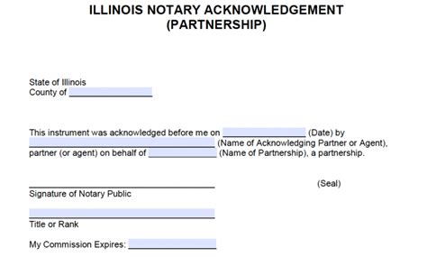 Free Illinois Notary Acknowledgement Forms Pdf Word