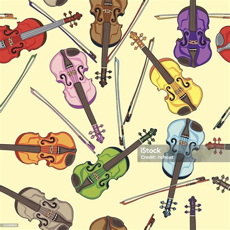 Violin Pattern Stock Illustration Download Image Now Acoustic Music Backgrounds Blue Istock