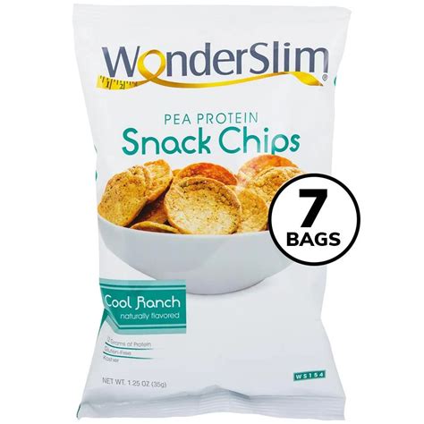 Wonderslim Pea Protein Chips Cool Ranch 7ct Snack Chips Pea Protein High Protein Diet Snacks