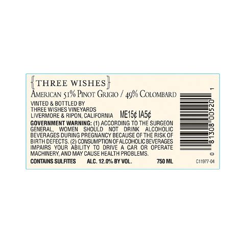 Buy Three Wishes Pinot Grigio Colombard Ml Online At Lowest Price