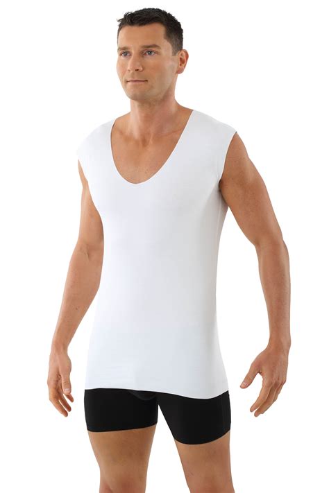 ALBERT KREUZ Laser Cut Seamless Deep V Neck Undershirt Sleeveless