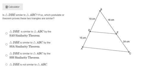 Is Angle Dbe Similar To Angle Abc If So Which Postulate Or Theorem