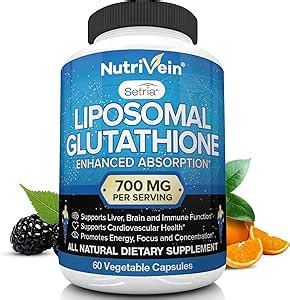 Amazon Nutrivein Liposomal Glutathione Setria 700mg 60 Capsules