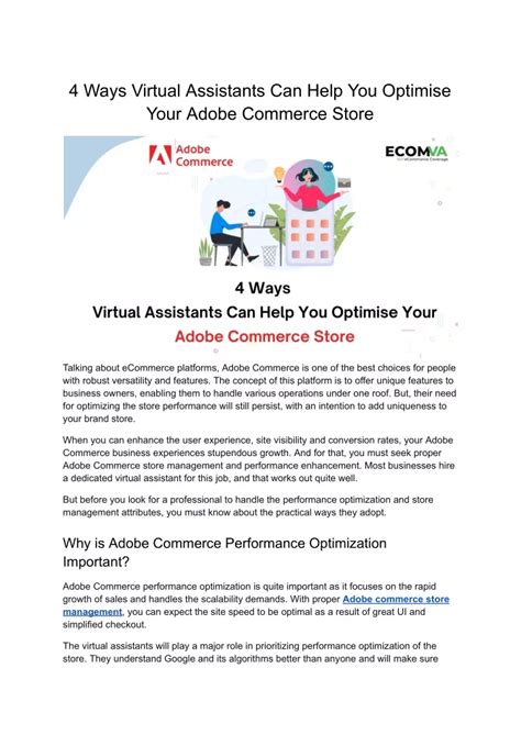 Ppt 4 Ways Virtual Assistants Can Help You Optimise Your Adobe Commerce Store Powerpoint