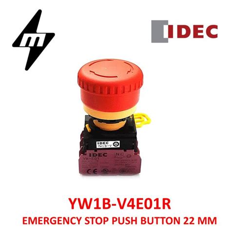 Idec Yw1b V4e01r Push Button 22 Mm Diameter Emergency Stop With 40 Mm