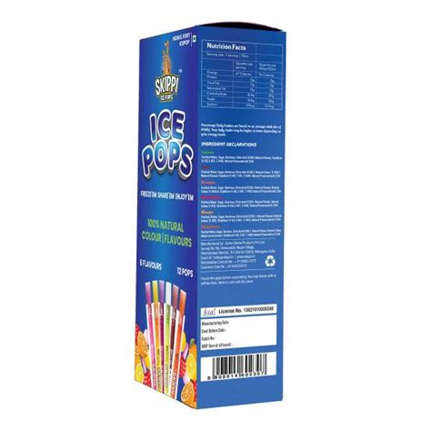 Skippi Icepops 100 Natural Ice Popsicles 12 X 70 Ml Jiomart