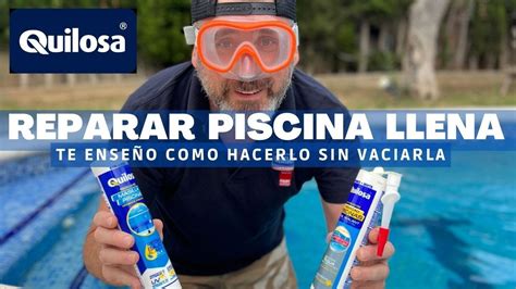 CÓMO REPARAR BALDOSAS o GRESITE de una PISCINA LLENA DE AGUA Pega y