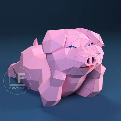 Piggy Paper Pig Papercraft Swine Figure Home Decor Origami Etsy