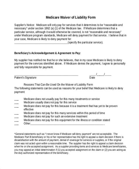 Medicare Waiver Of Liability Form