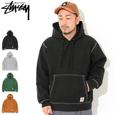 ステューシー パーカー プルオーバー Stussy メンズ Contrast Stitch Label Pullover Hoodie