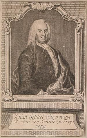 Kupferstich Porträt Johann Gottlieb Bidermann Rector der Schule zu