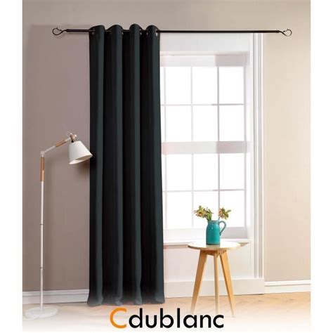 Lot De 2 Rideaux Occultants 140 X 260 Cm Noir Homerokk Cdiscount Maison