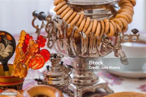 Russian Traditions Tea Drinking With A Samovar Still Life With A Cup Of