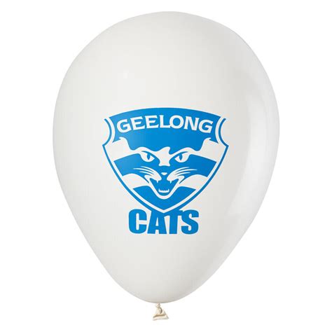 Official Afl Geelong Cats Birthday Party Helium Balloons 10 Pack