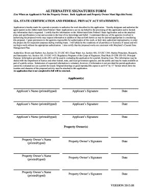 Fillable Online Mde State Md Alternative Signatures Form Mde State Md