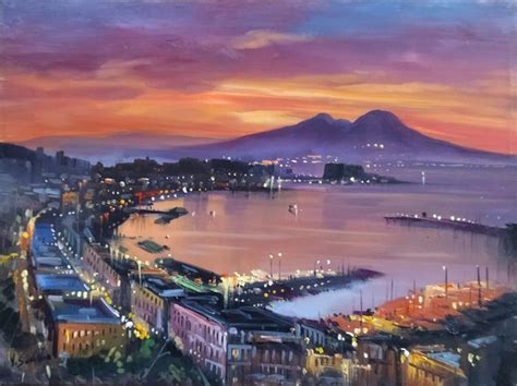 Vincenzo Somma Golfo Di Napoli Al Tramonto Catawiki