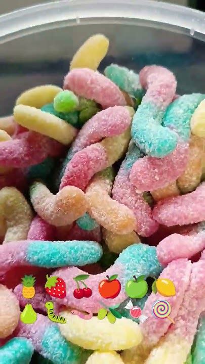 🌈🌈 Asmr Sour Gummy Worm 🍓🐛 Mukbang 🤤 Youtube