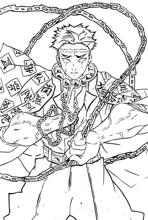 Gyomei Himejima And Tengen Uzui Coloring Pages Free Printable Porn