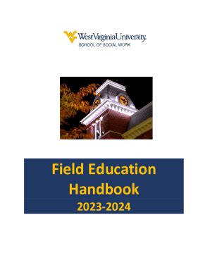 Fillable Online Socialwork Wvu Field Education Handbook School Of