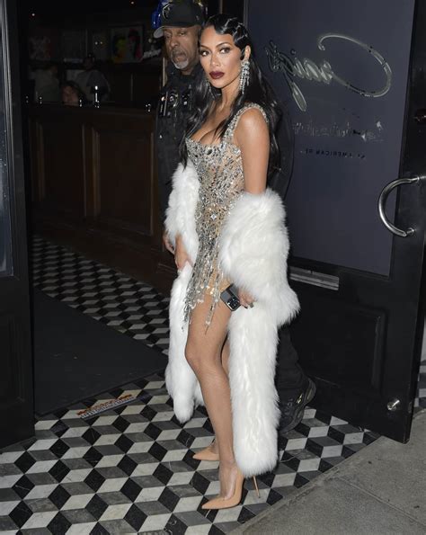 Nicole Scherzinger S Crystal Naked Dress In La Photos Popsugar Fashion