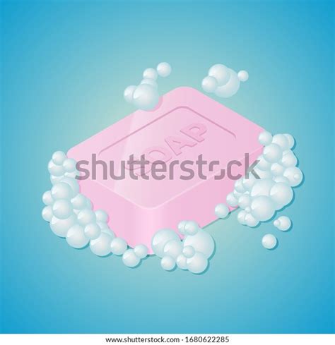 Soap Bar Bubbles Isometric Vector Illustration Stock Vector Royalty