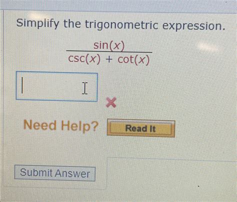 Solved Simplify The Trigonometric Chegg