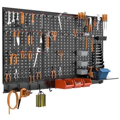 Snapklik Torack Metal Pegboard Wall Organizer For Garage Pcs