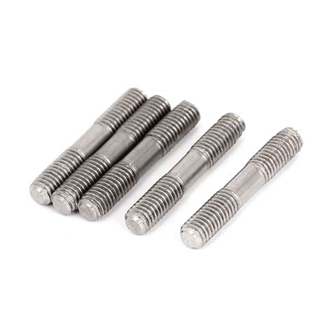 M X Mm Stainless Steel Double End Threaded Stud Screw Bolt Silver