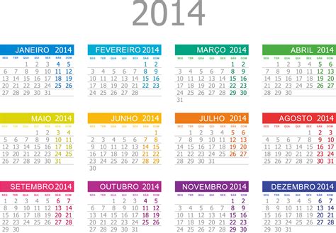 Base De Calendário 2014 Png Colorido Calendários Grátis