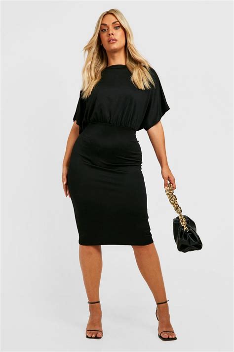 Plus Batwing Midi Dress Boohoo Uk