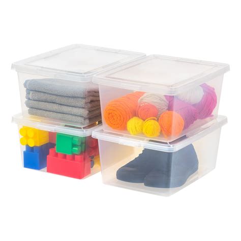 Iris Usa 4 Pack 17 Quart Plastic Storage Bin Tote Organizing Container