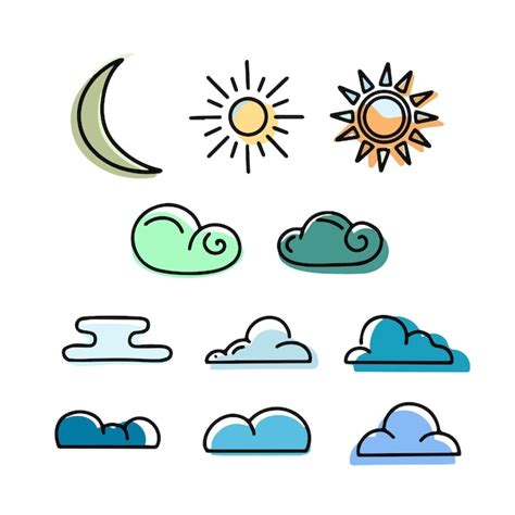 Conjunto De Iconos De Clima Gratis Conjunto De Iconos De Clima De