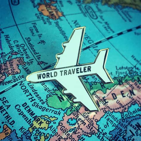 Ideastorm Studio Store — World Traveler Plane Enamel Pin White Gold