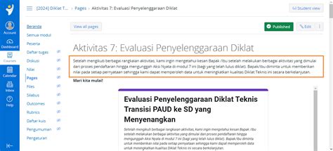 Panduan Aktivitas Mengisi Evaluasi Di Modul Lms Transisi Paud Ke Sd