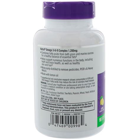 Natrol Omega Complex Lemon Flavor Mg Softgels