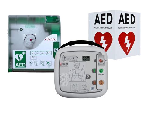 ZESTAW Defibrylator AED IPAD SP 1 z szafką aivia 200 tablica z