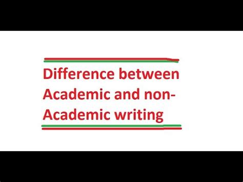 Difference Between Academic And Non Academic Writing Youtube