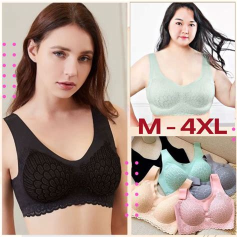 Jual A Bra Seamless Lace Big Size Jumbo Push Up Tanpa Kawat Bh