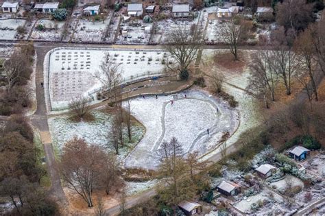 Dortmund aus der Vogelperspektive Winterluftbild Tümpel und Teich